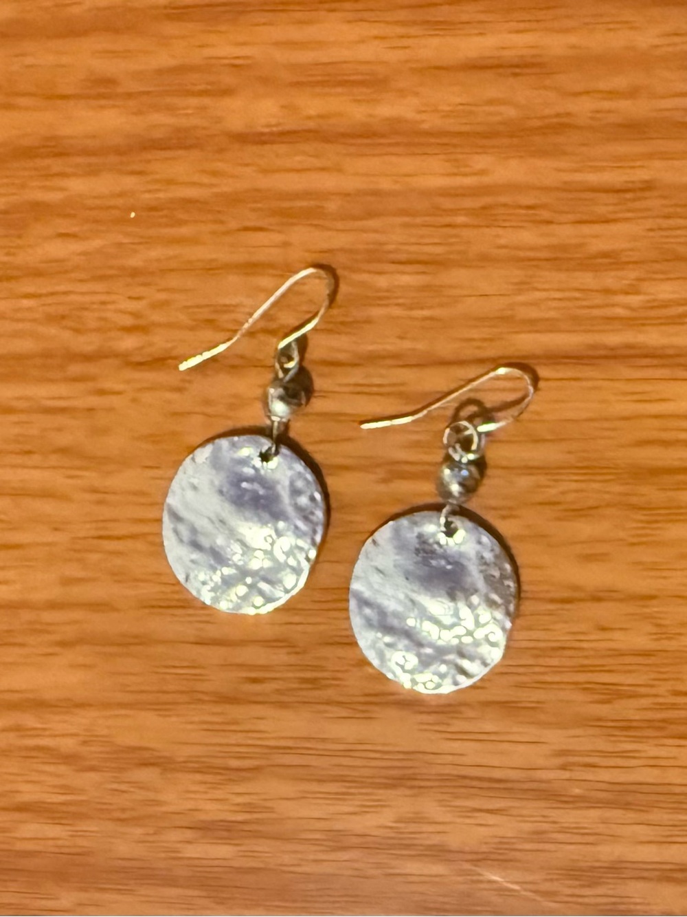 Silver-Tone Hammered Disc Drop Earrings - Women's Jewelry